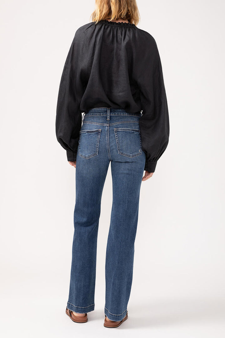 Silver Avery High Rise Trouser 33" (Mid Wash)