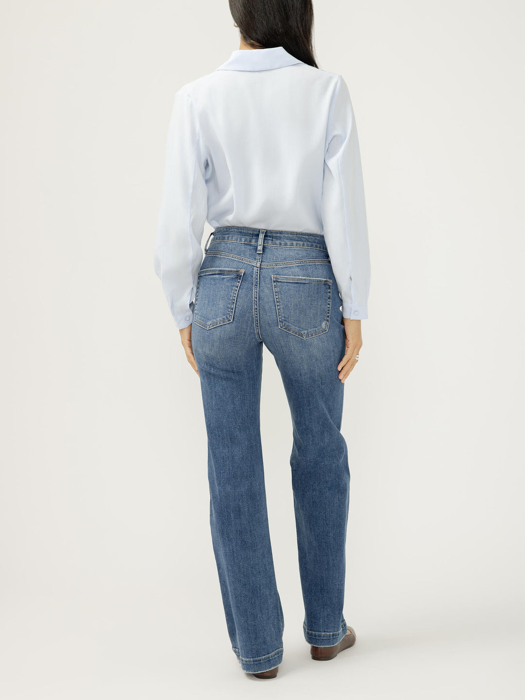 Silver Avery High Rise Trouser - 31" (Mid Wash)
