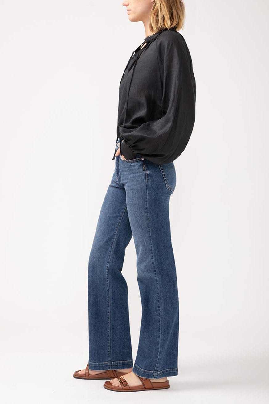 Silver Avery High Rise Trouser 33" (Mid Wash)