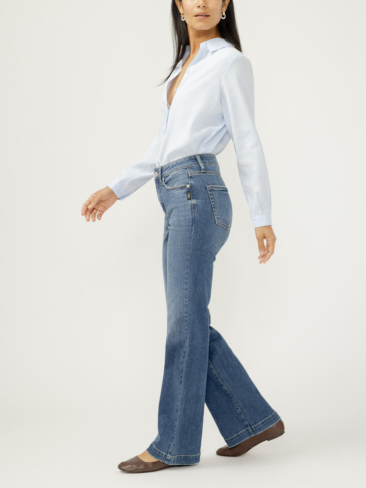 Silver Avery High Rise Trouser - 31" (Mid Wash)