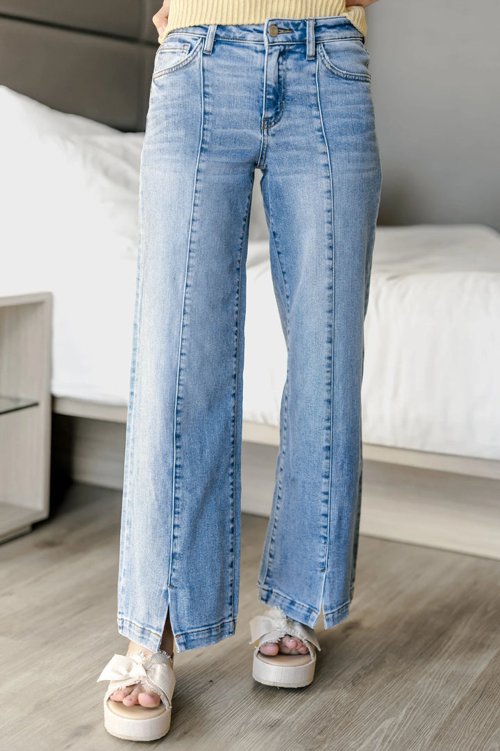 Vervet Split Hem Wide Leg Jean