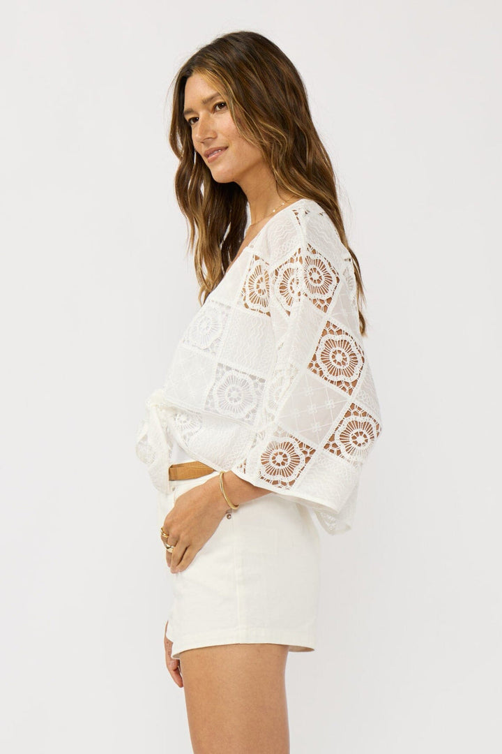 Lovestitch Lacey Tie Front Kimono Top