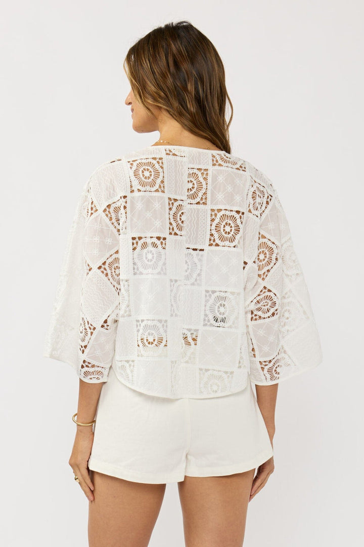 Lovestitch Lacey Tie Front Kimono Top