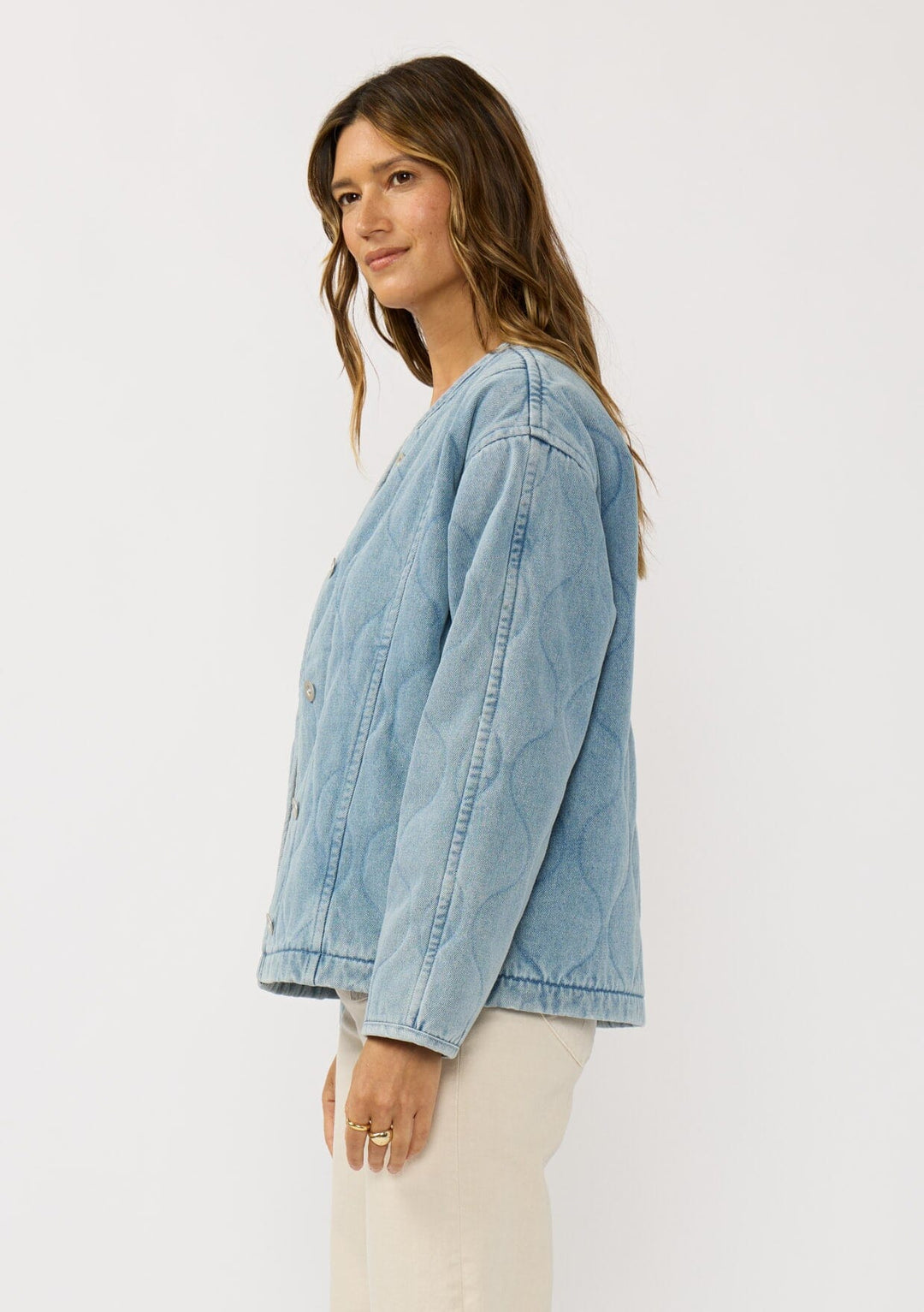 Lovestitch Quilted Denim Jacket