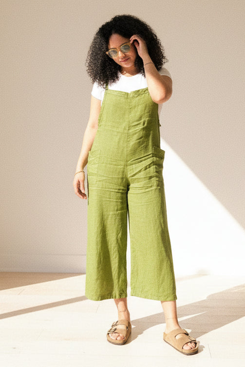 Lighter Days Linen Jumpsuit (Avocado)