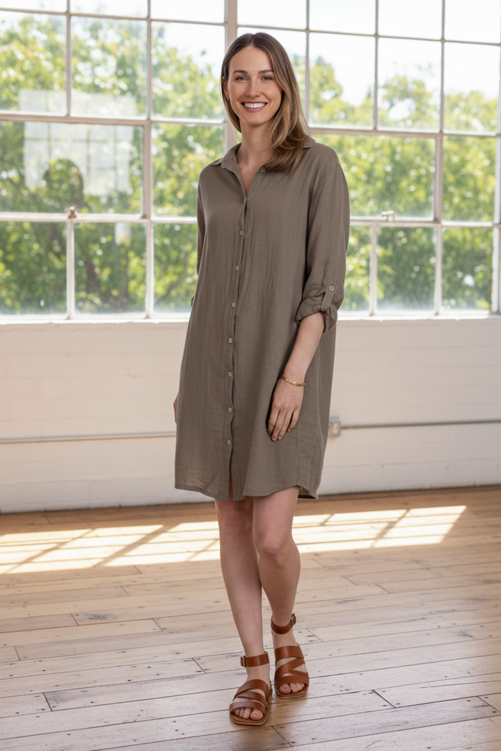Meo Linen Florence Cardigan (Taupe)