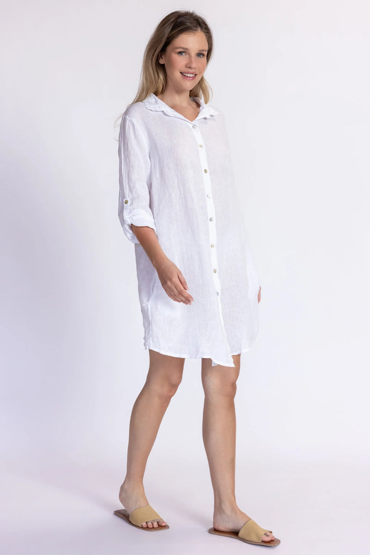 Meo Linen Florence Cardigan (White)