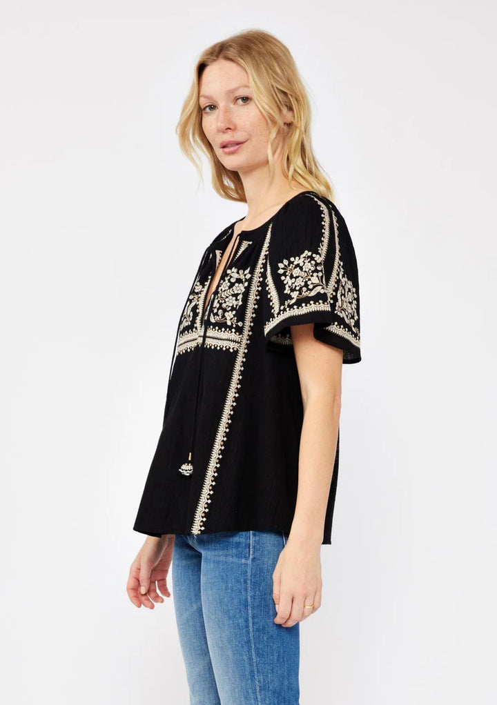 Lovestitch Joelle Embroidered Tee (Black)