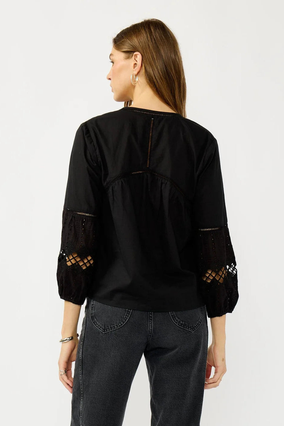 Lovestitch Rosalia Tie Front Top (Black)
