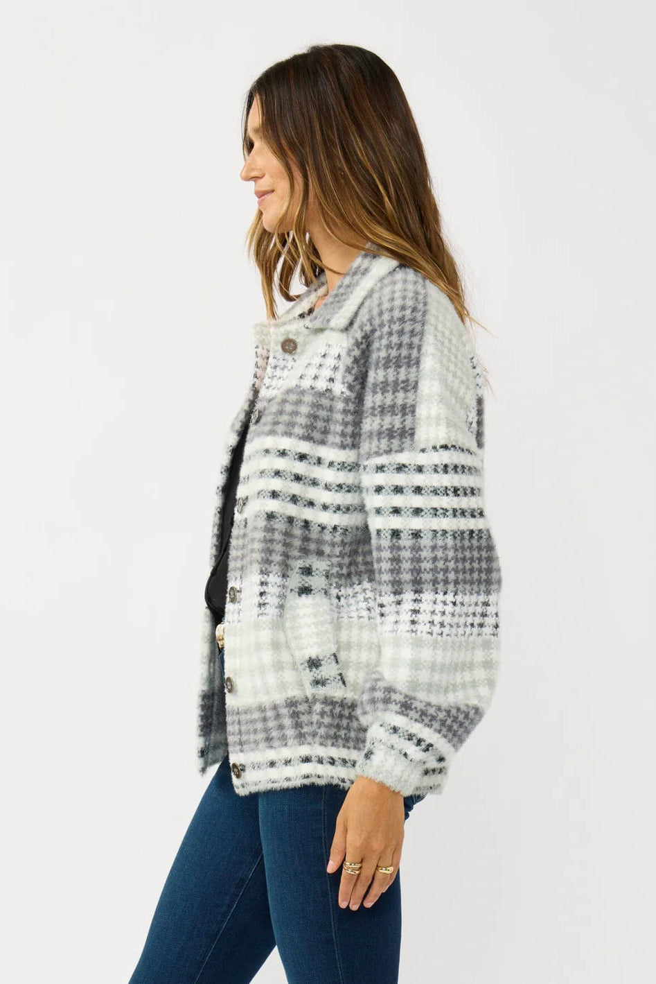 Lovestitch Ashford Fuzzy Plaid Jacket