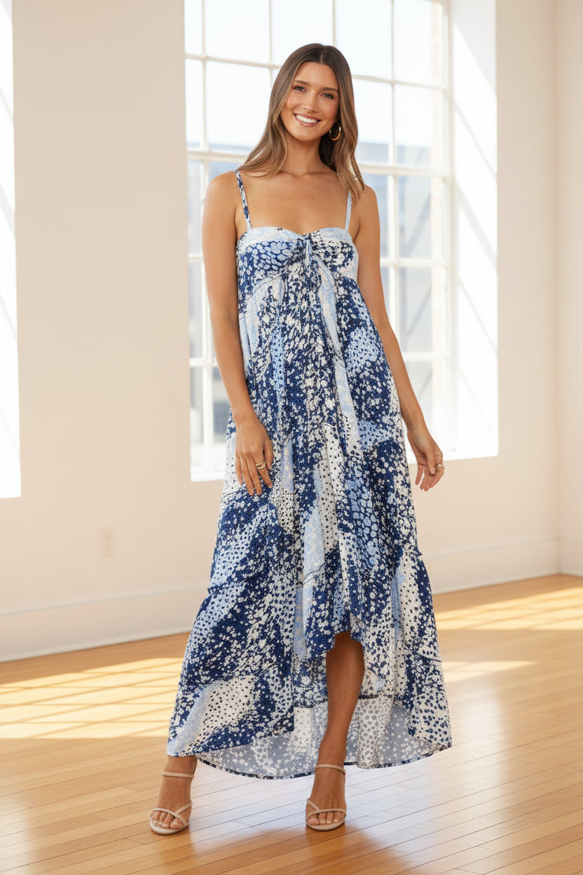 love stitch floral maxi dress Melanie Maxi Dress Navy/Coral / L