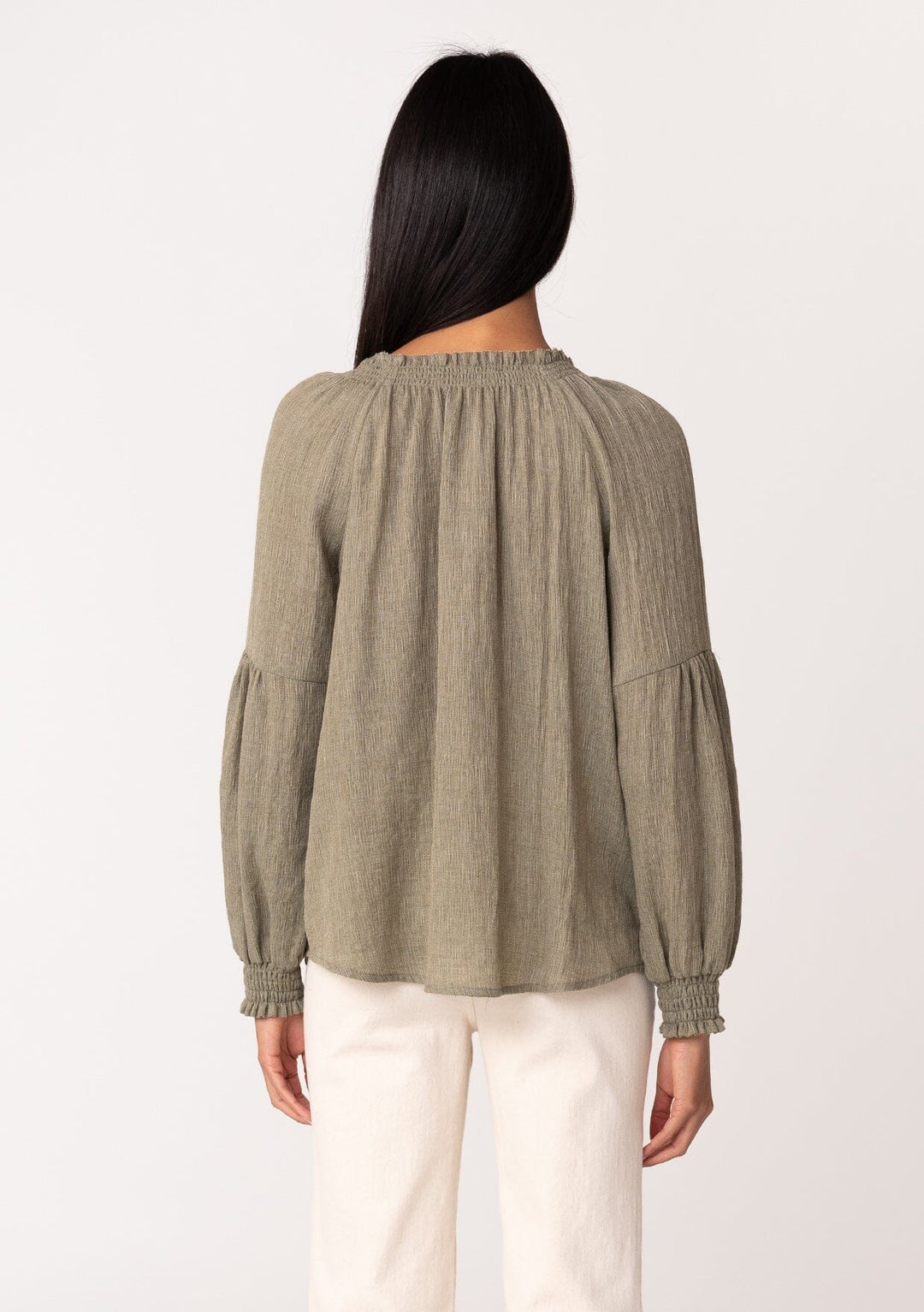 Lovestitch Everleigh Poet Blouse (Olive)