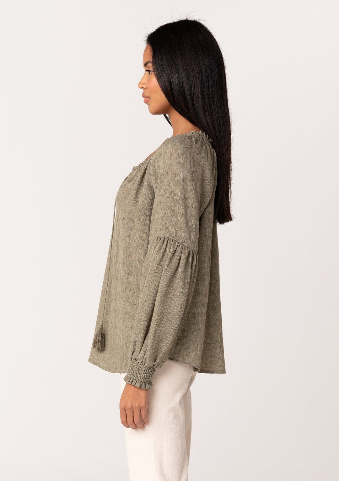 Lovestitch Everleigh Poet Blouse (Olive)