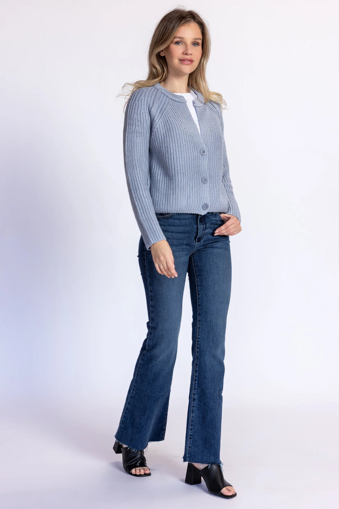 My Cozy Daphne Knit Cardigan (Grey Blue)