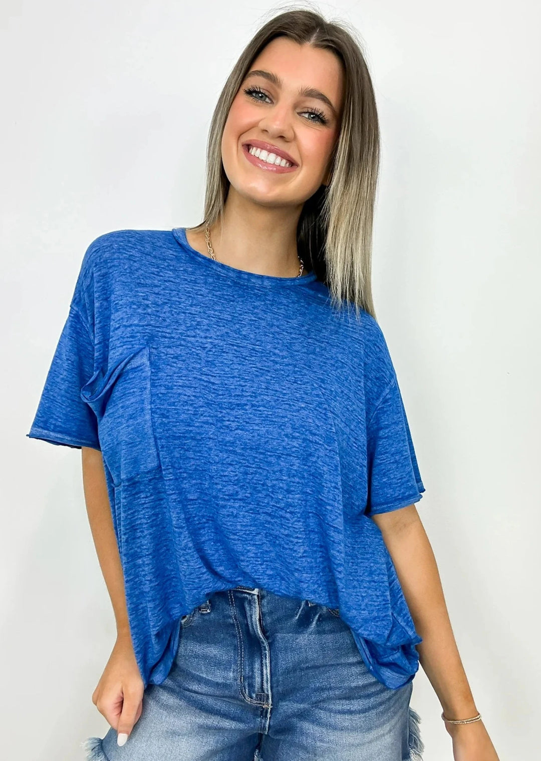 Zen Oversized Burnout Tee (Indigo)