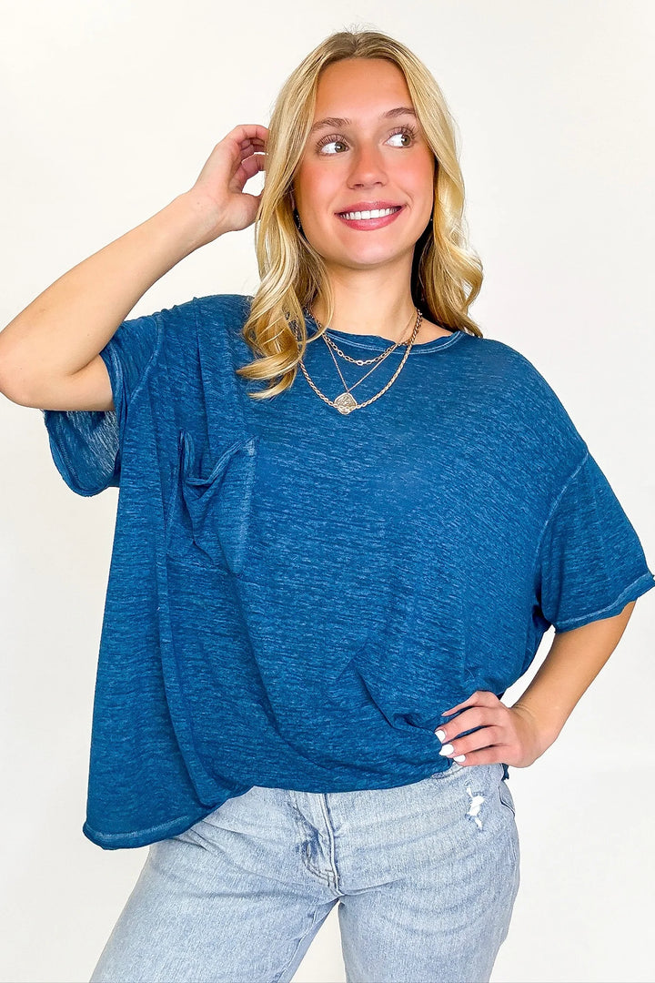 Zen Oversized Burnout Tee (Teal)