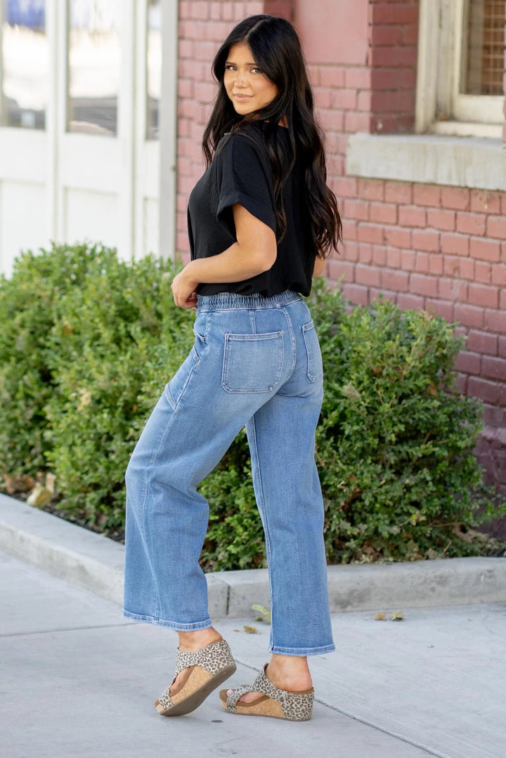 Vervet Drawstring Wide Leg Jean