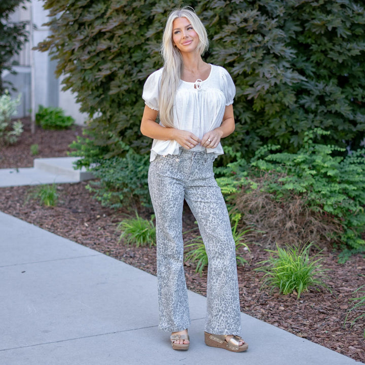 Kancan Leopard Flared Jean