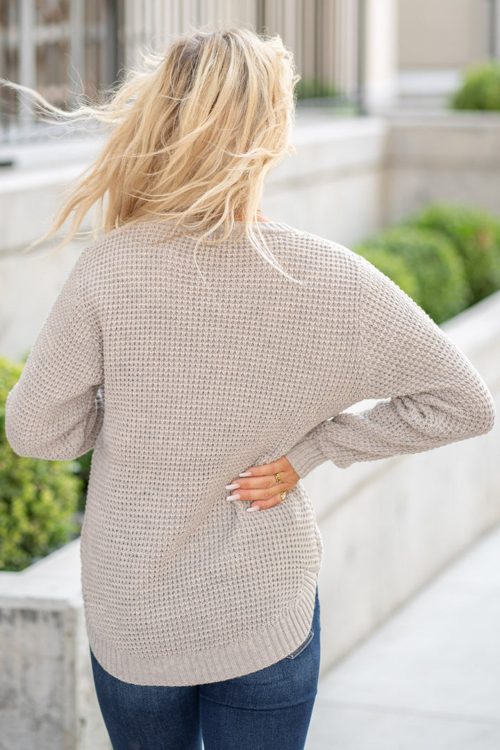 Zen Waffle Sweater (Heather Beige)