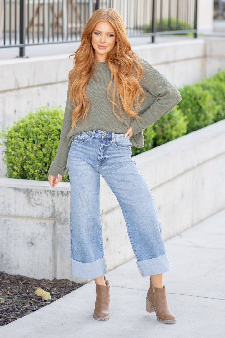 Kancan 90's Crop Wide Leg Jean