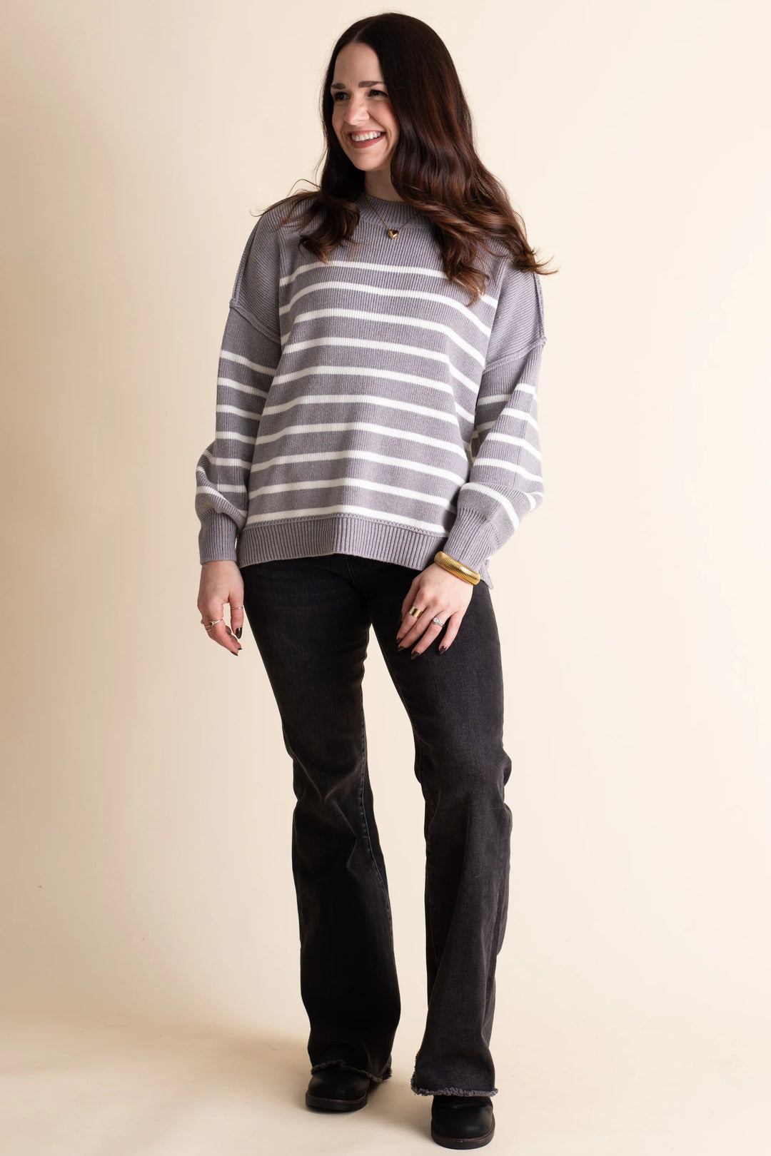 Zen Striped Arthur Sweater (Heather Grey)