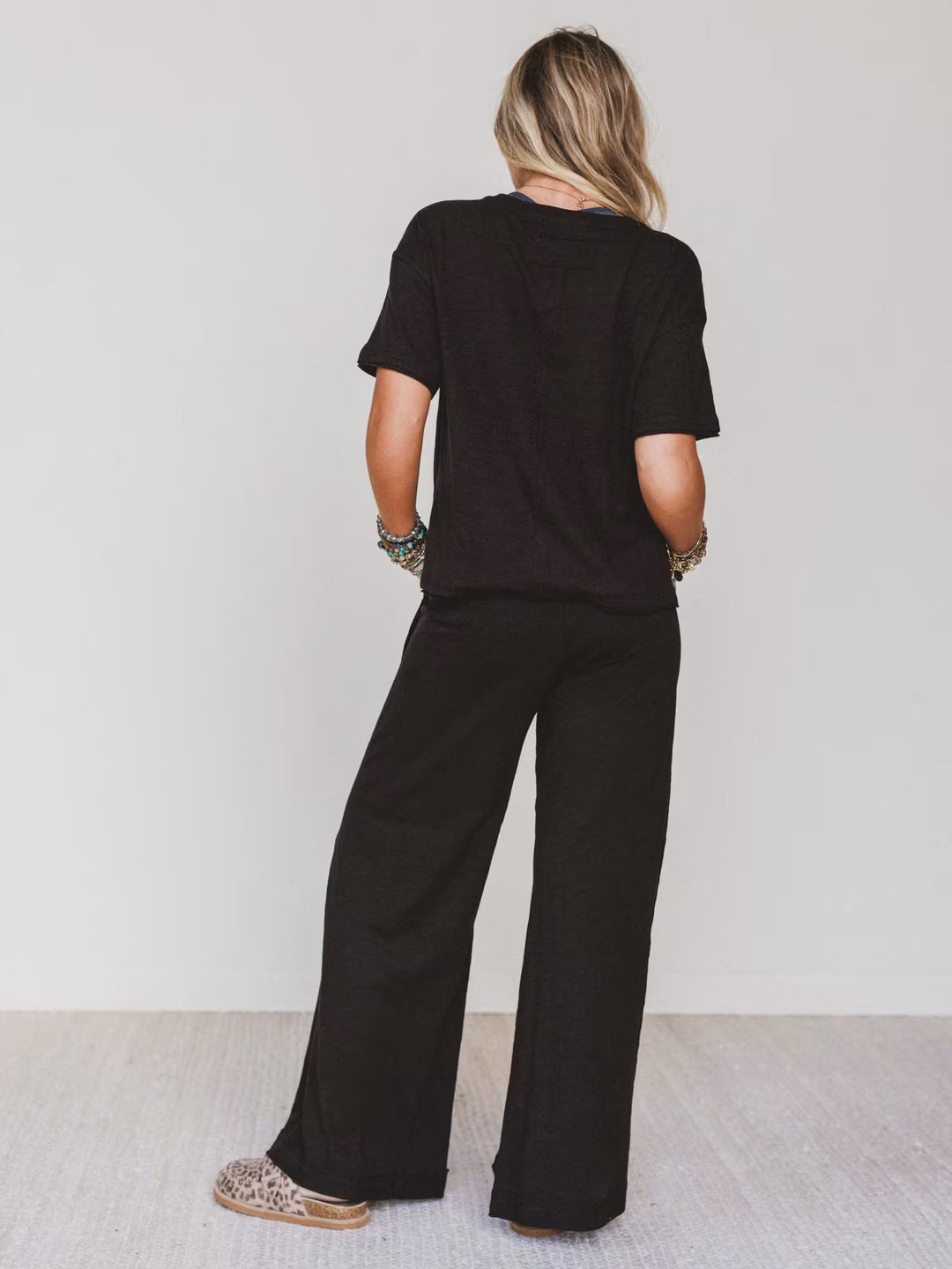 Zen Cotton Slub Lounge Set (Black)