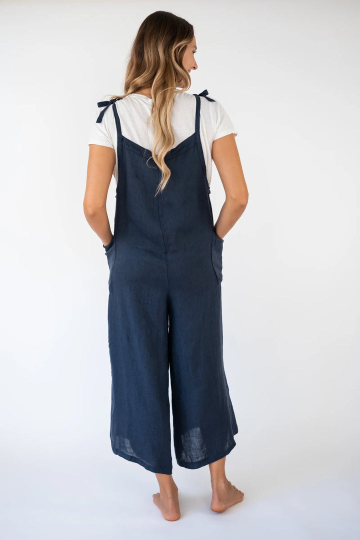 Lighter Days Linen Jumpsuit (Navy)