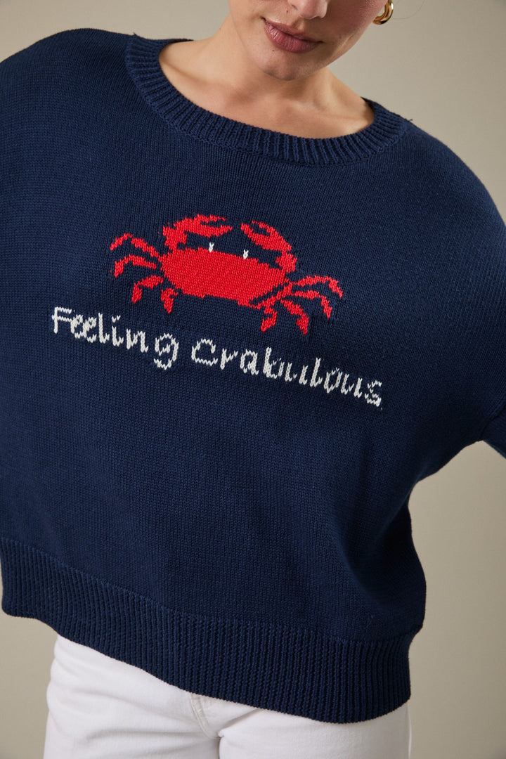 Sunday Edition Feeling Crabulous Sweater (Navy)