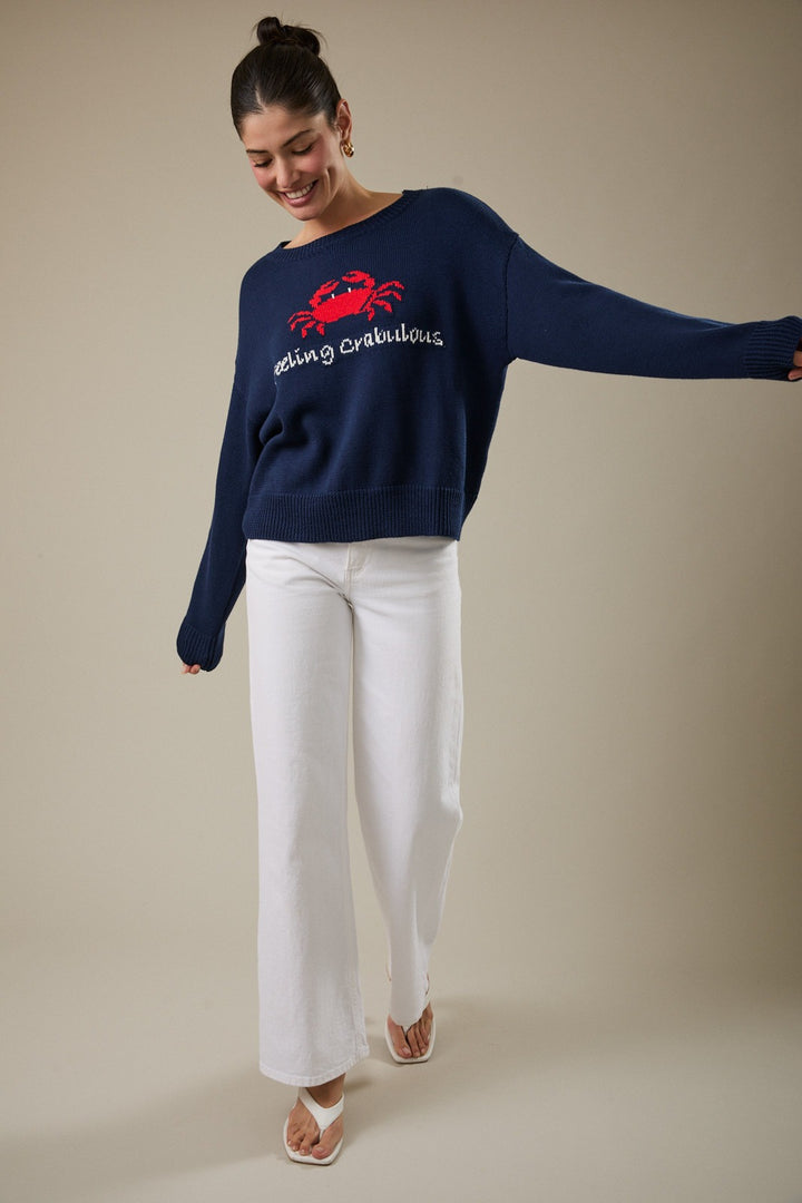 Sunday Edition Feeling Crabulous Sweater (Navy)
