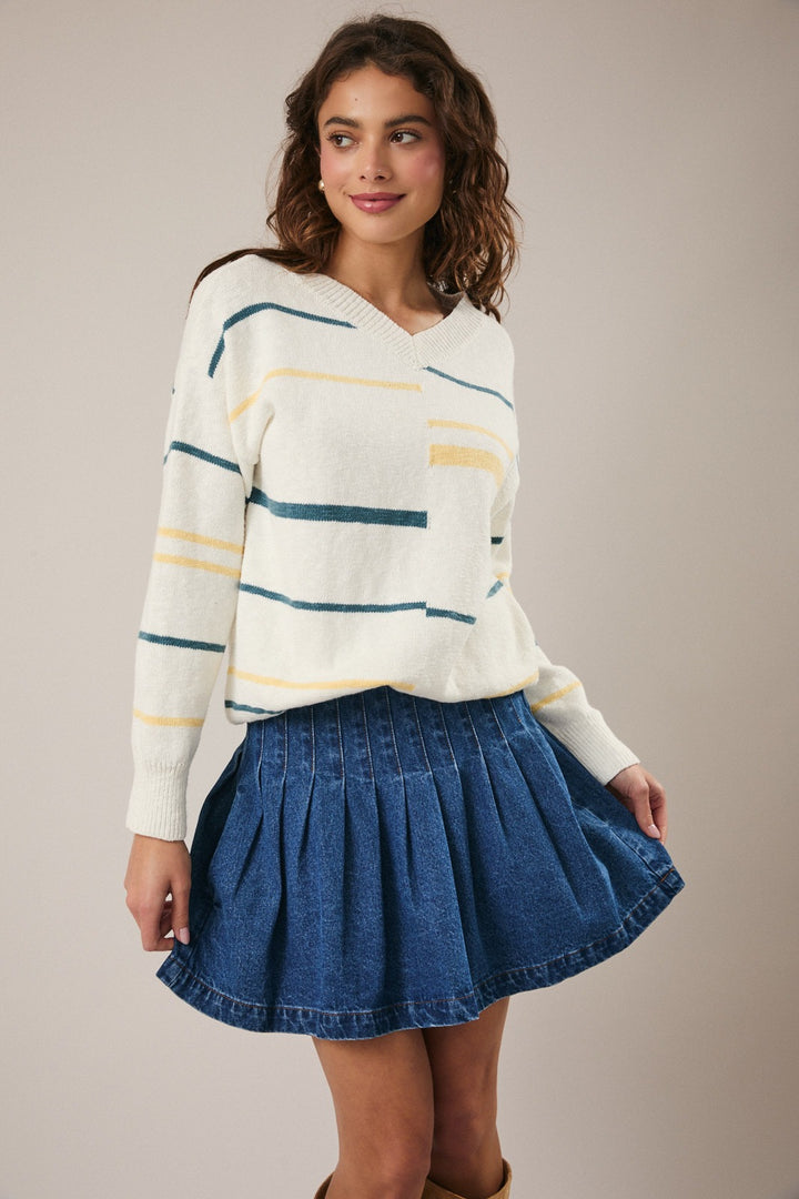 Sunday Edition Cotton V Neck Sweater