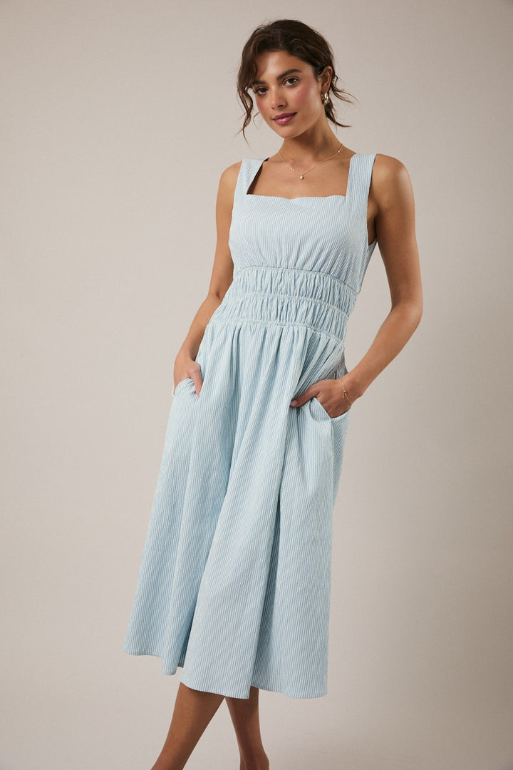 Sunday Edition Pinstripe Midi Dress