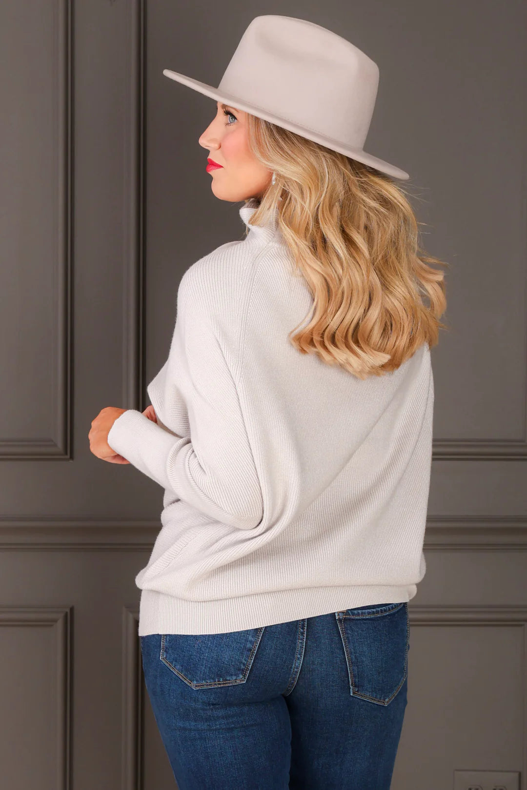 Zen Rib Dolman Sweater (Bone)