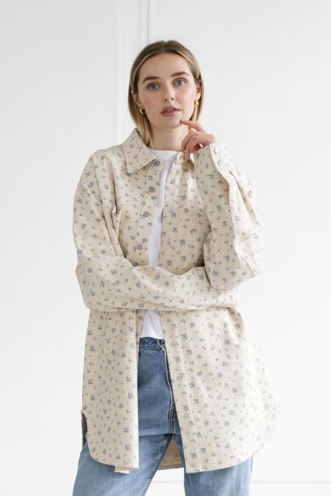 Brunette The Label Shania Jacket (Cream/Blue)