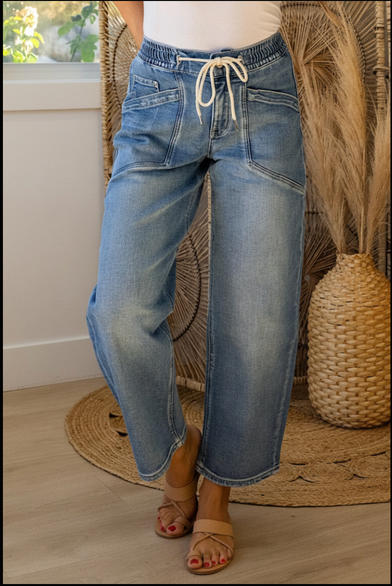 Vervet Drawstring Barrel Jean