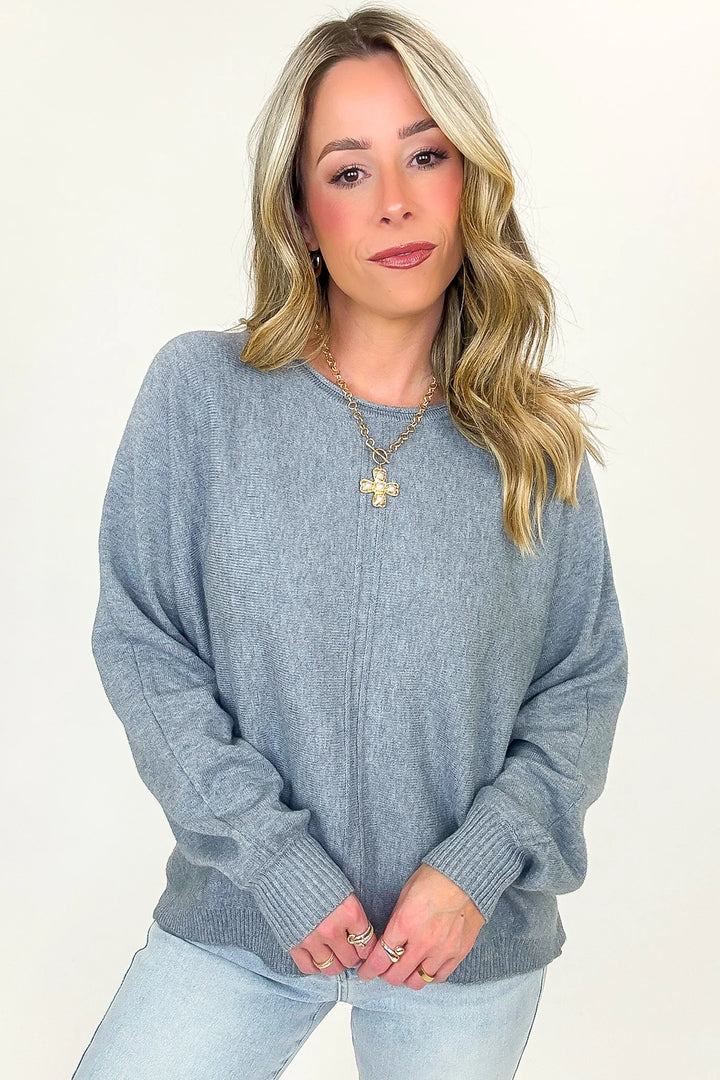 Zen Soft Knit Sweater (Heather Grey)