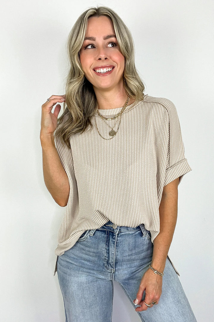 Zen Rib Round Neck Tee (Sand)