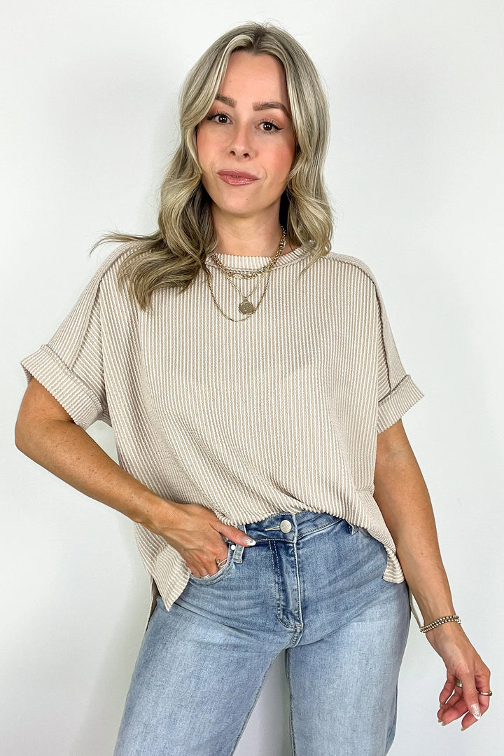 Zen Rib Round Neck Tee (Sand)