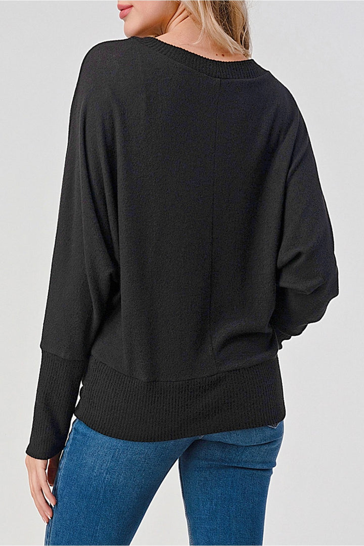 Natural Vibe Wrap Sweater (Black)