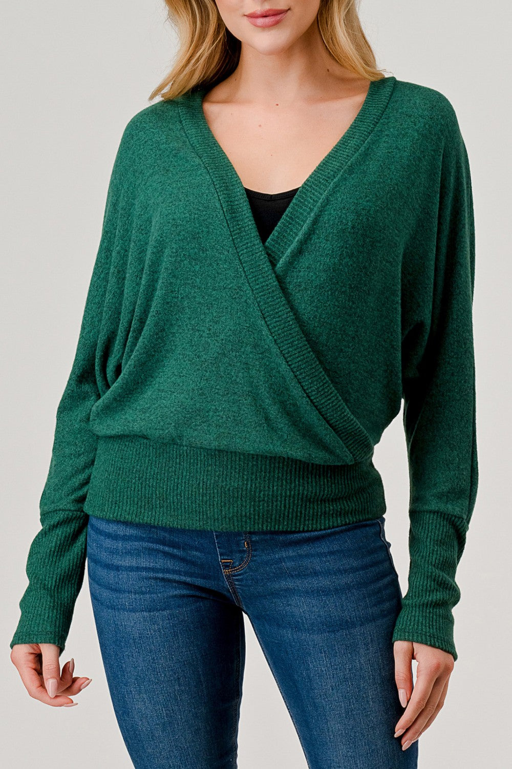 Natural Vibe Wrap Sweater (Evergreen)