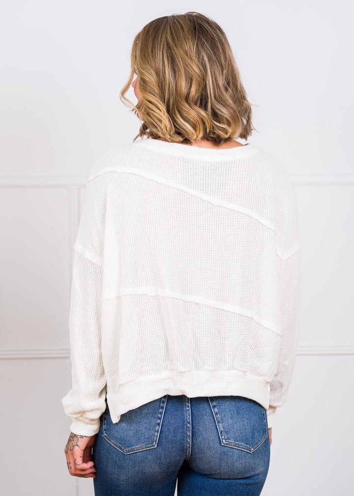 Jolie Waffle Sweater (White)