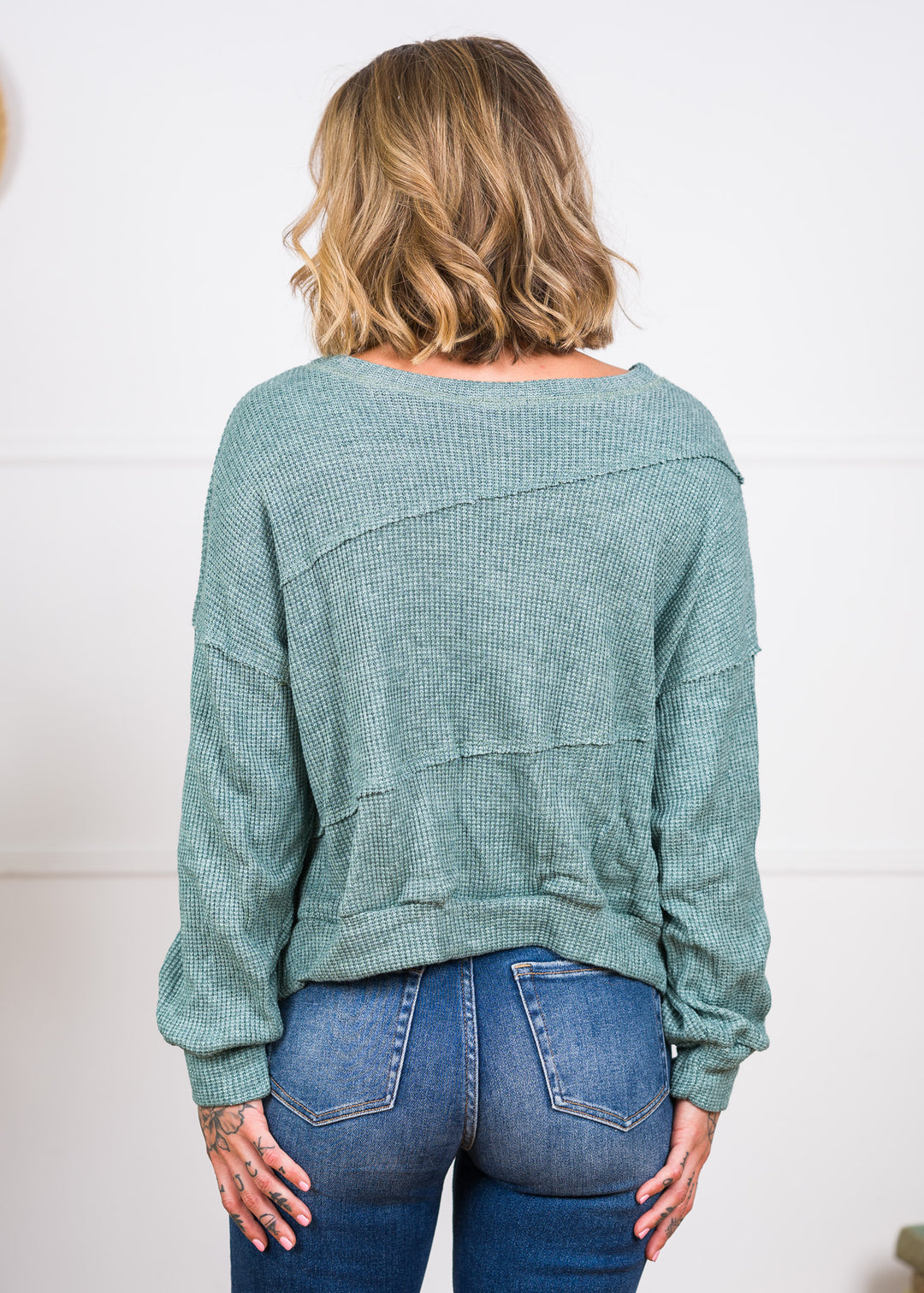 Jolie Waffle Sweater (Teal)