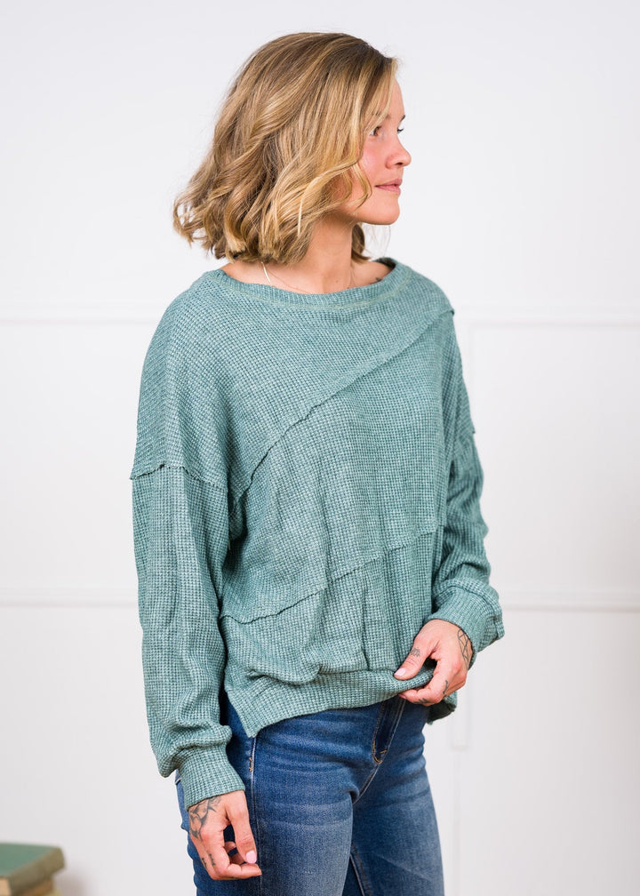 Jolie Waffle Sweater (Teal)
