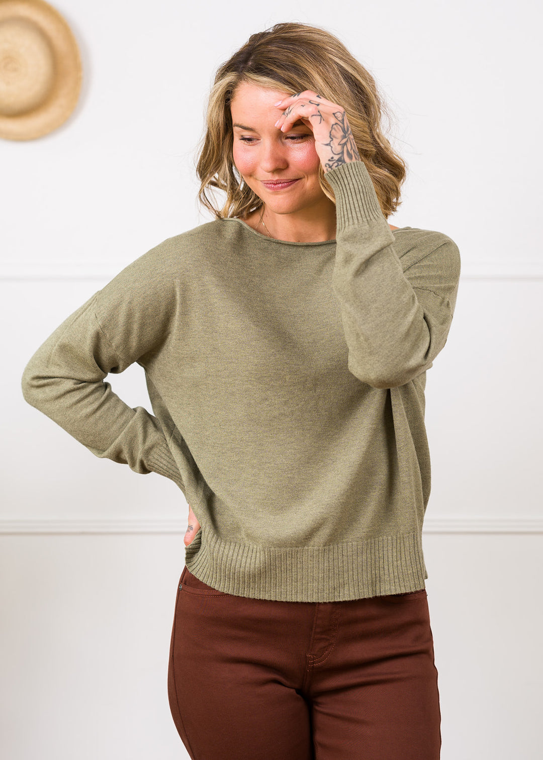 Dreamy Lounge Knit Sweater (Olive)