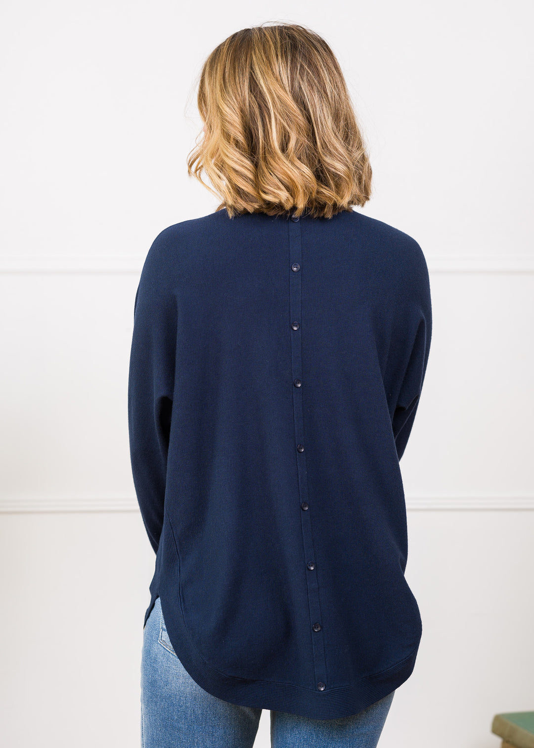 Meo Oversized Button Sweater (Navy)