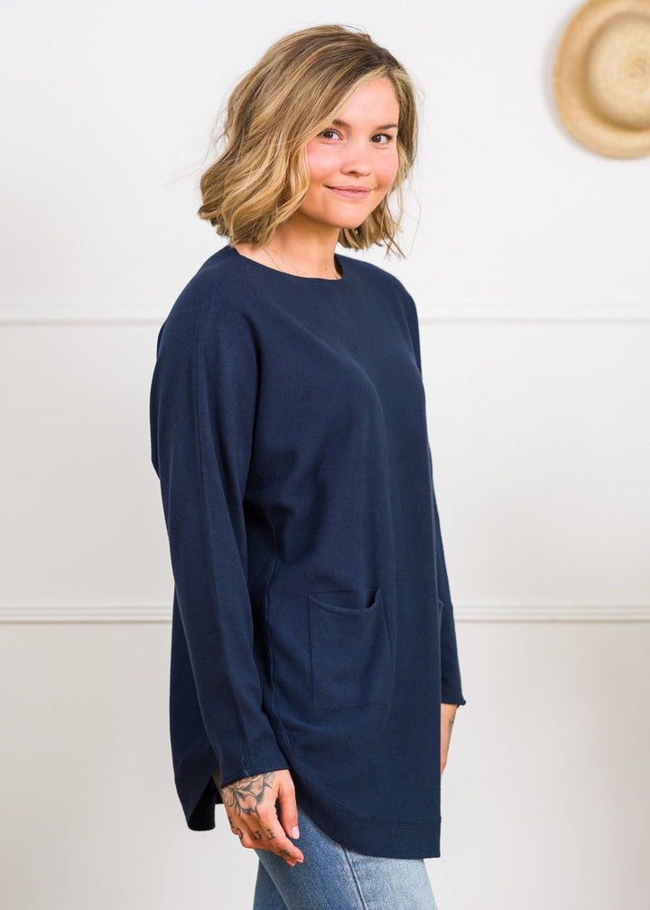 Meo Oversized Button Sweater (Navy)