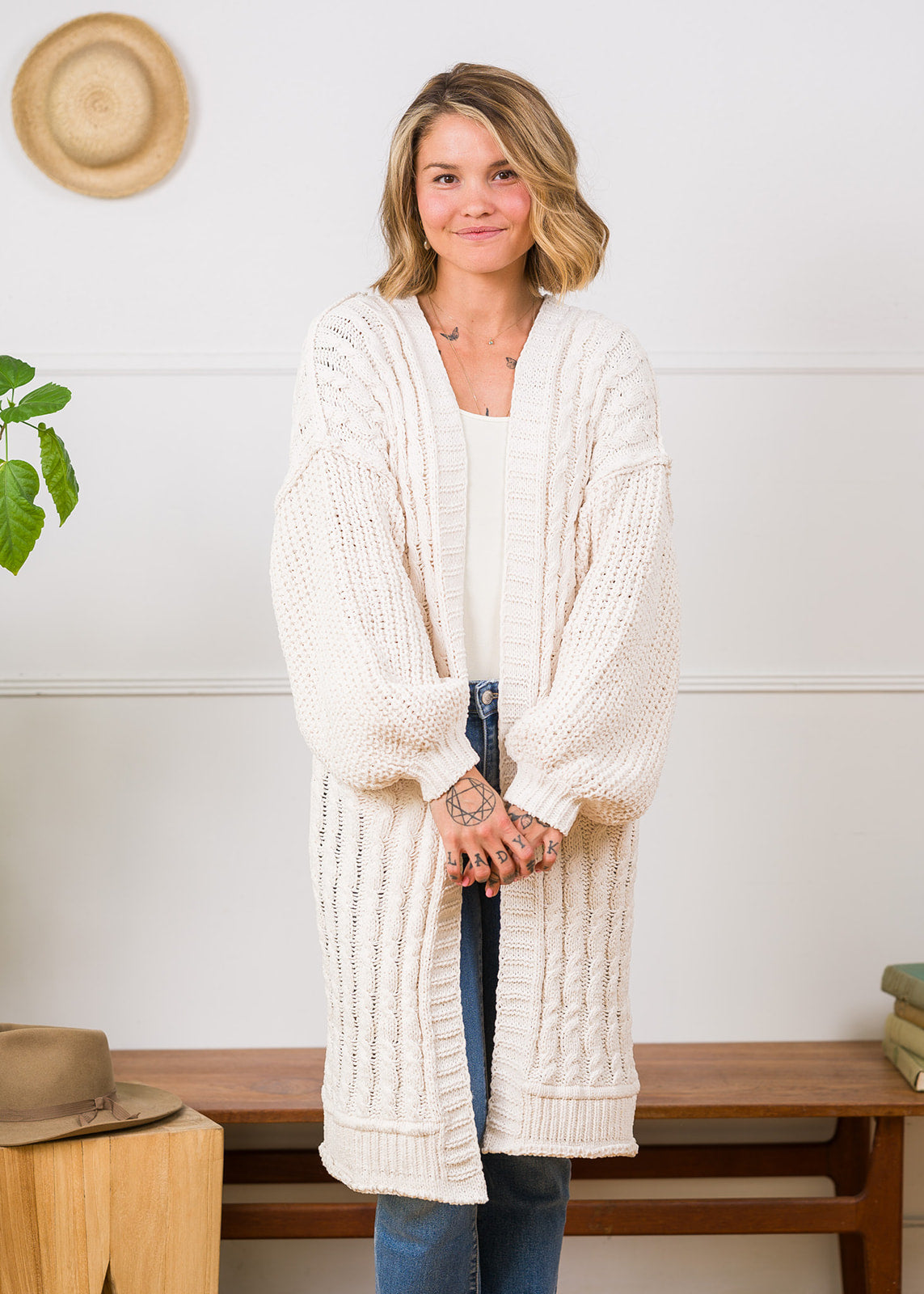 My Cozy Chenille Midi Cardigan (Cream)