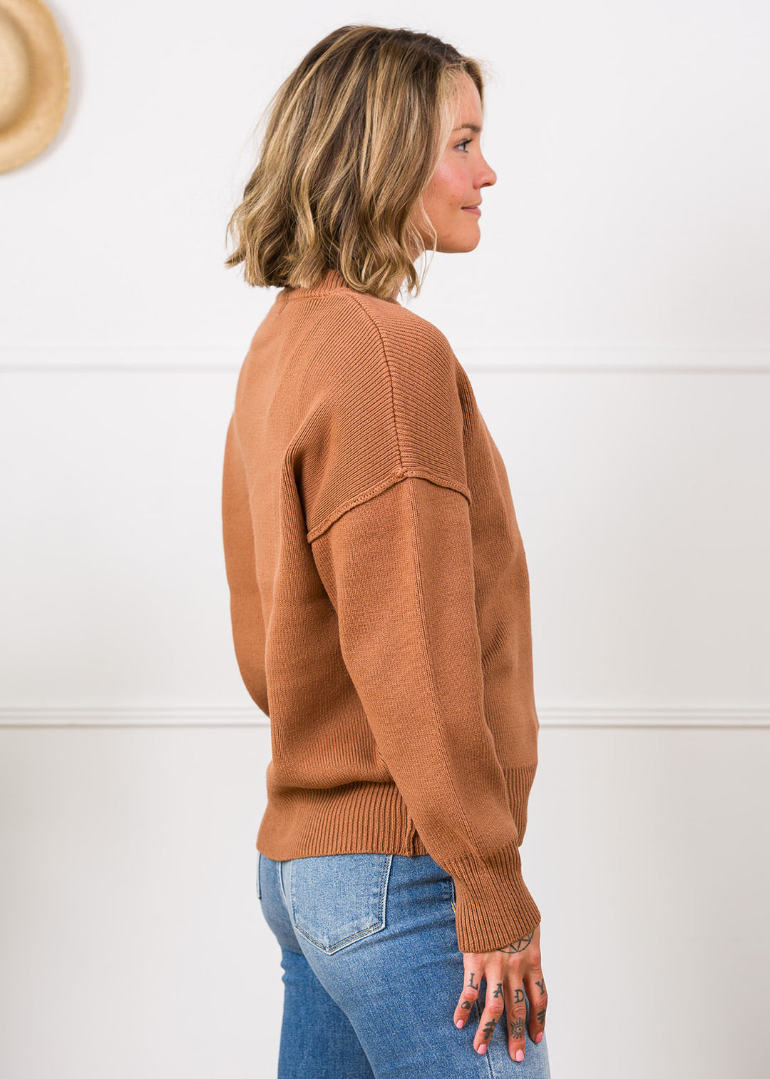 Zen Cozy Days Rib Sweater (Deep Camel)