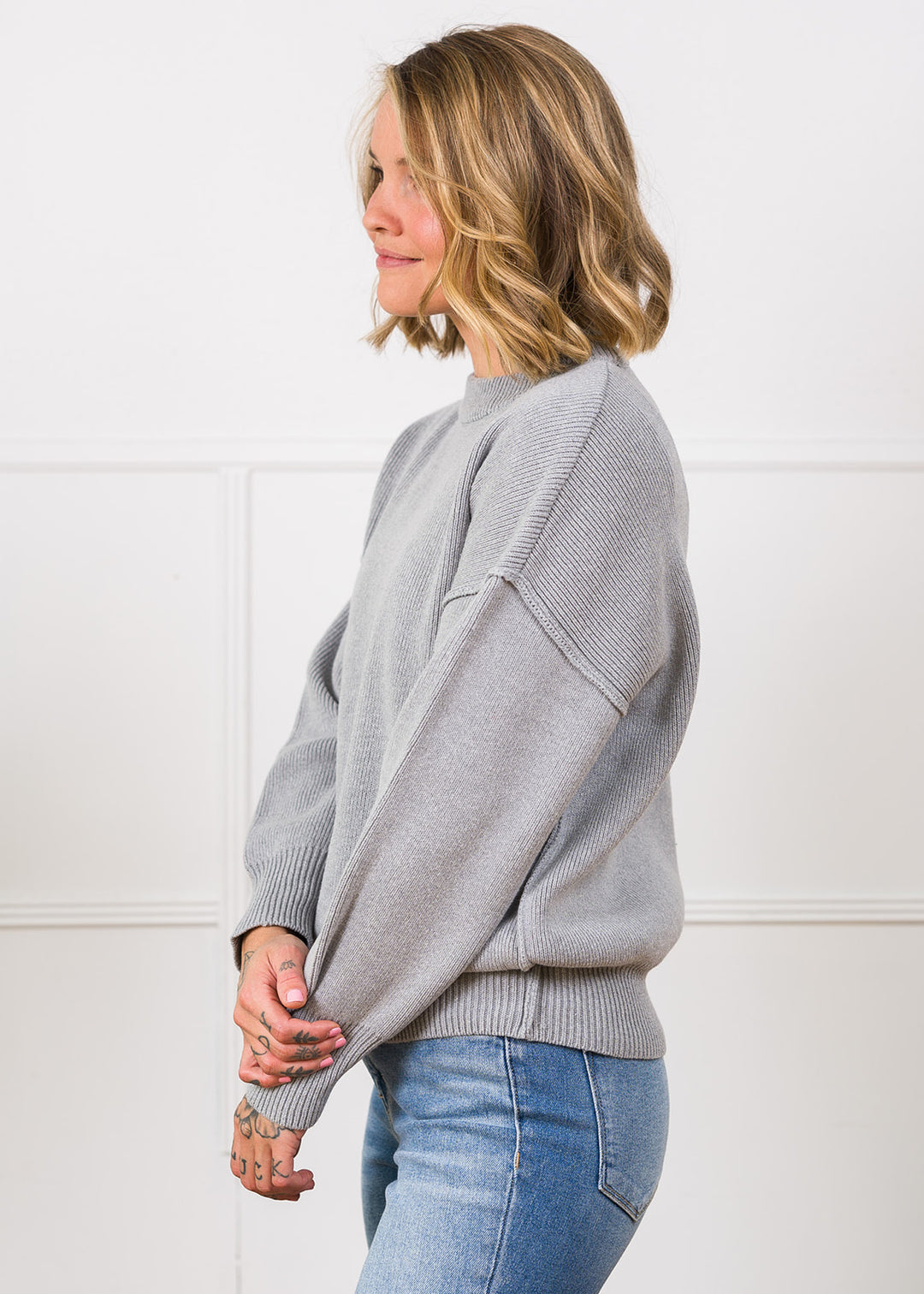 Zen Cozy Days Rib Sweater (Heather Grey)