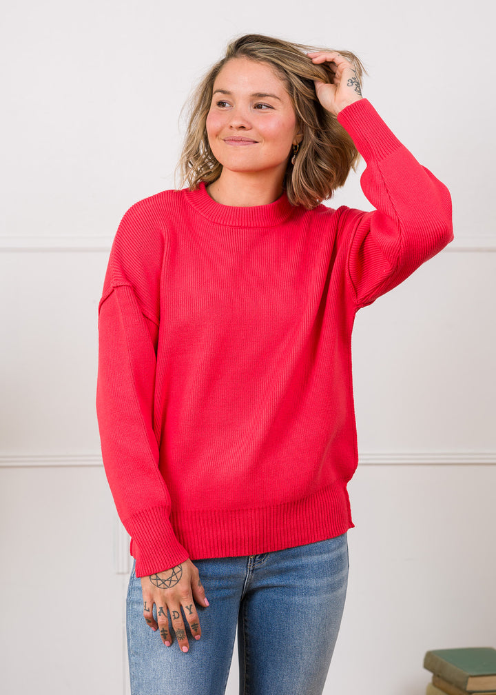 Zen Cozy Days Rib Sweater (Poppy Red)
