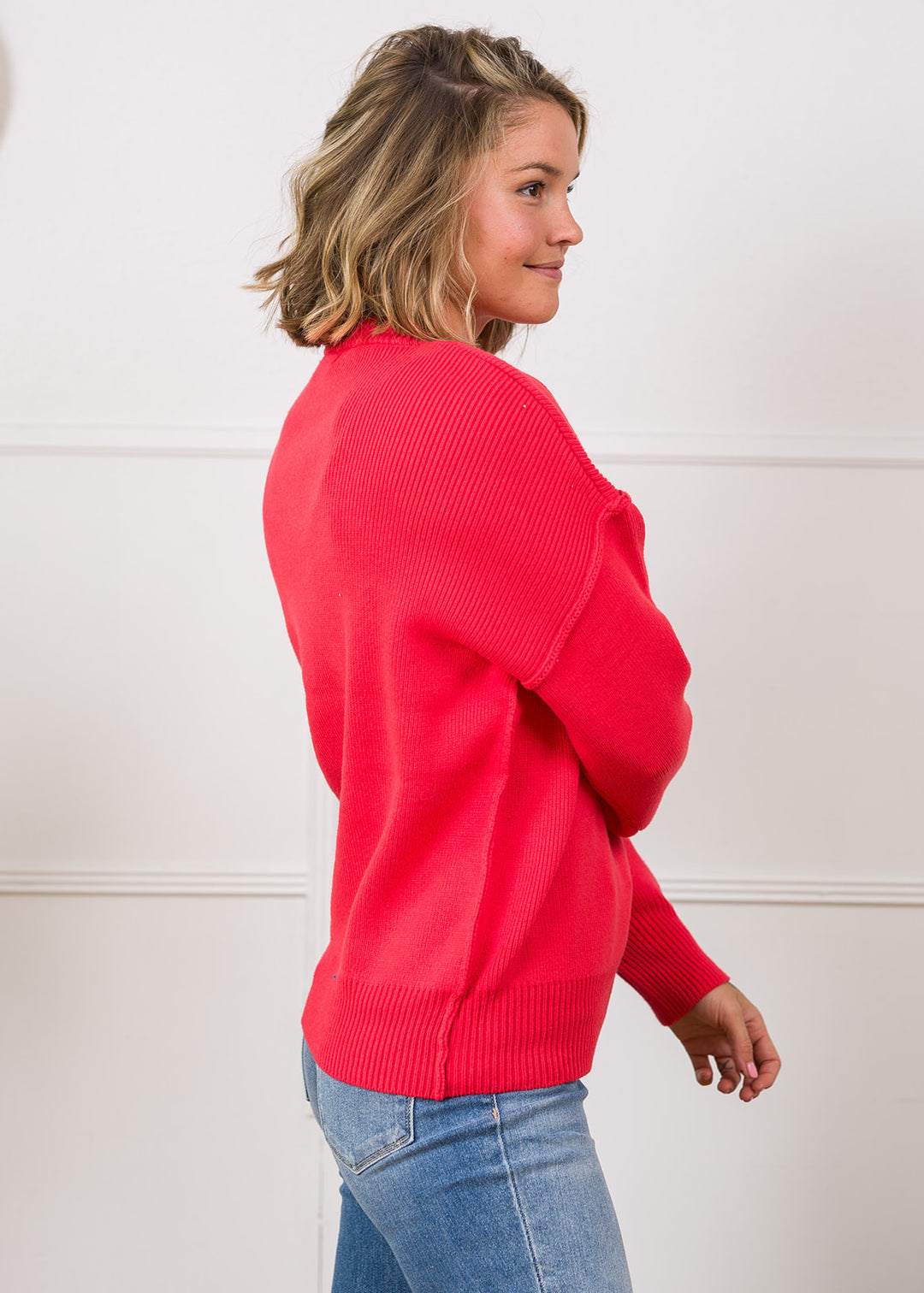Zen Cozy Days Rib Sweater (Poppy Red)